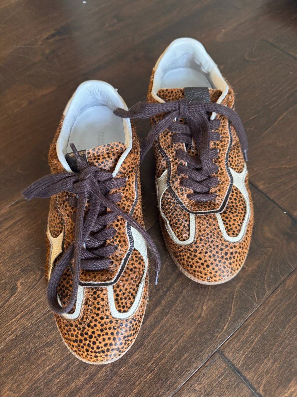 ALOHAS Tb.490 Rife Soft Tan Leopard Calf Hair Leather Sneakers EU 39 US 8.5-9 - Picture 2 of 8